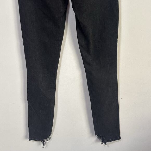 Abercrombie & Fitch Jeans 26/2 Super Skinny Ankle Jeans Black Stretch Ripped - Picture 6 of 9
